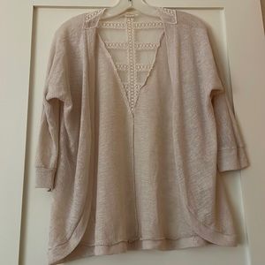 Painted Threads cream cardigan with lace back